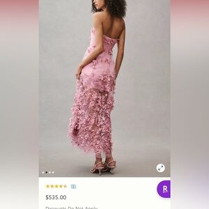 Helsi Audrey Square-Neck Floral Applique Sheer Midi Dress WORN ONCE